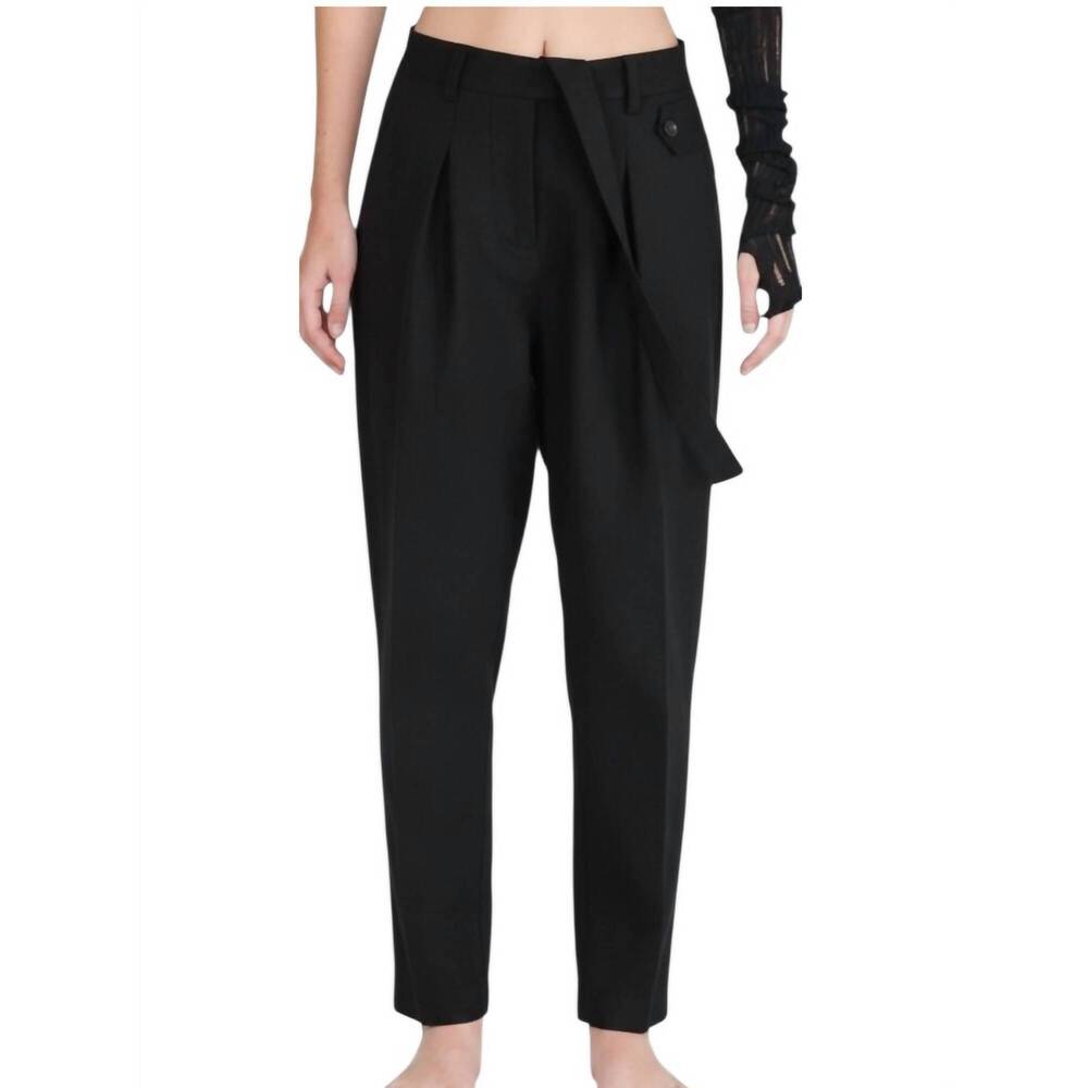 NEW ISABEL BENENATO high-rise suspender pants in black
